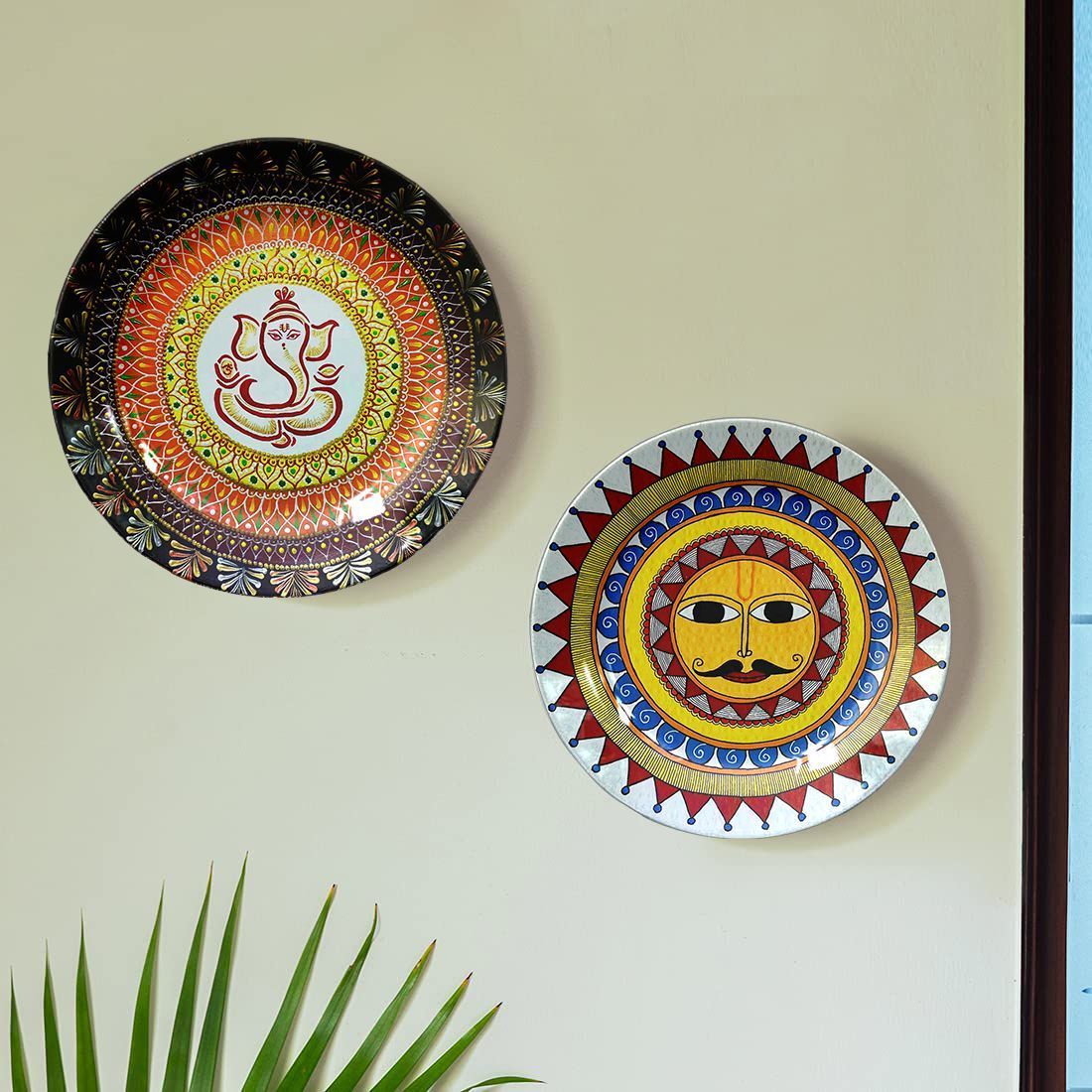 Hanging plate decorative plate Wall Hanging Ceramic Decorative Combo Plates 8"&10" - 2 pcs Set|