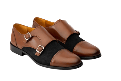 HILL BIRD Roln Black & Brown Monkstrap Shoes