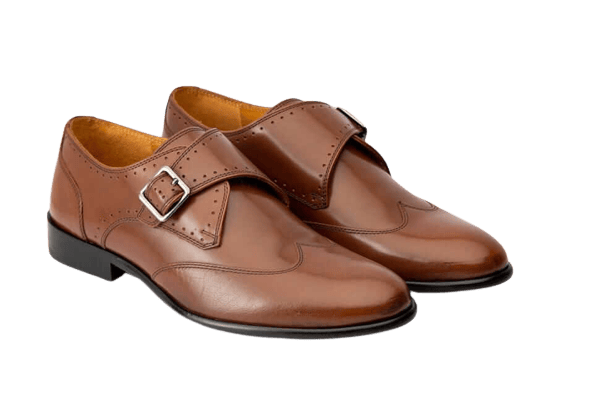 HILL BIRD Winst Tan Monkstrap Leather Shoes