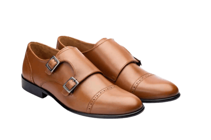 HILL BIRD Qtest Tan Oxford Monkstrap Shoes