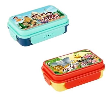 Adult for Pre-School Day Care Work 3pcs 2 Containers Lunch Box, 500ml (Pack of 2)