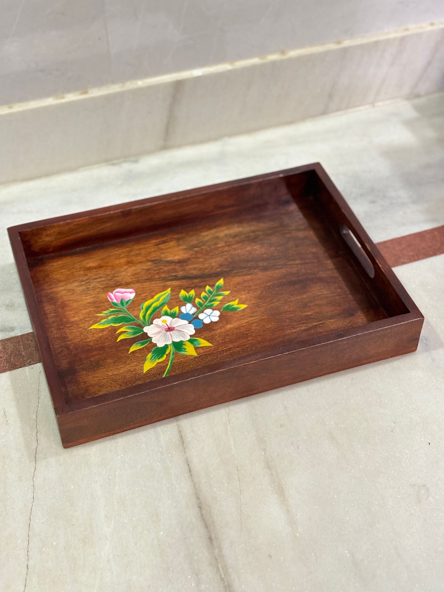 Wooden tray tea coffee use for kitchen offices