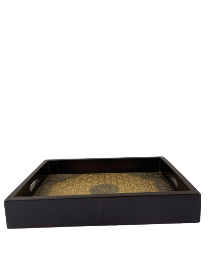 WOODEN BRASS TRAY HOME DECOR KITCHAN DECOR RESTAURANT DECOR