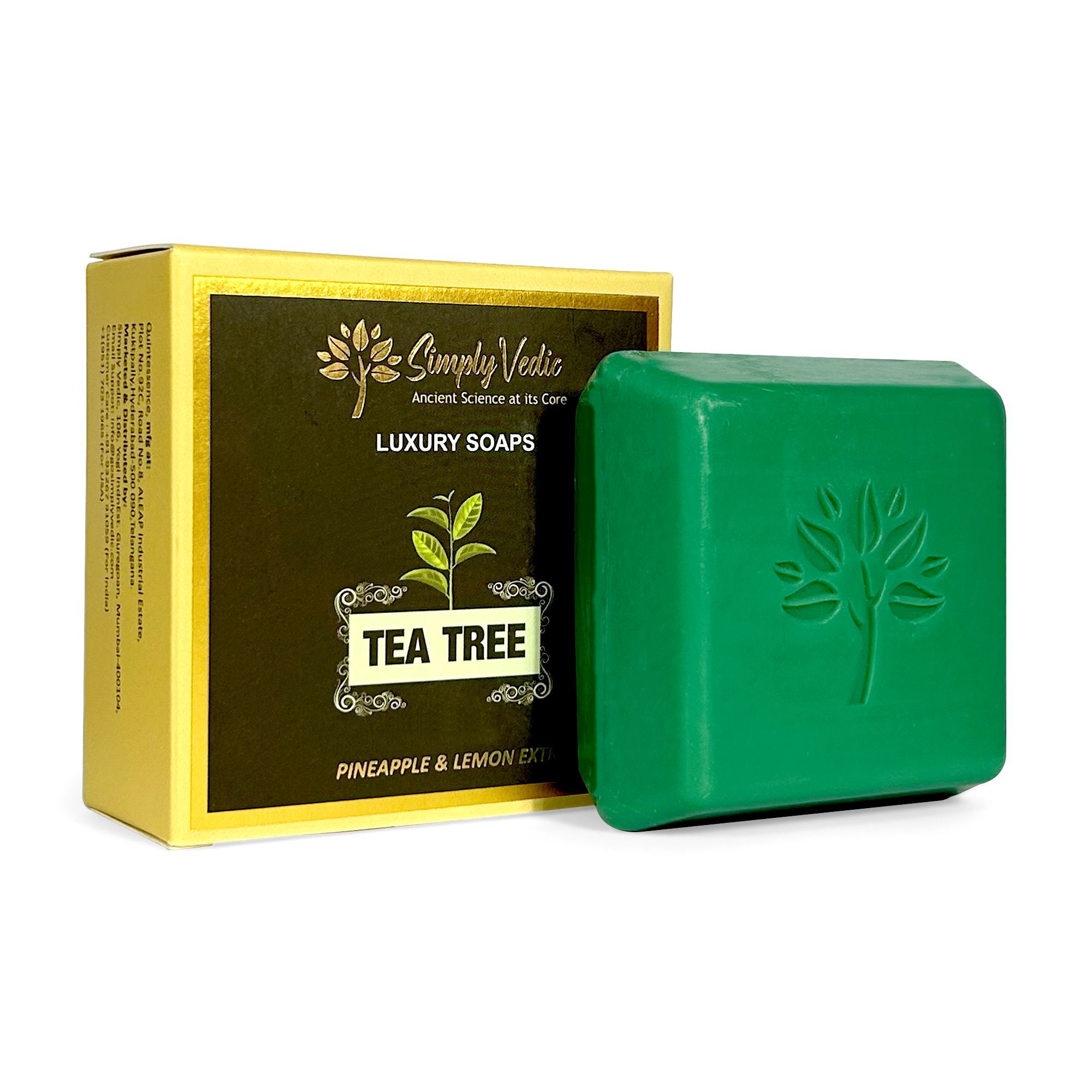 Simply Vedic Luxury Tea-Tree Soap Bar for Body, Hand, Face;| All Natural, Handmade, Pure & Gentle Moisturizing Bathing Soap.