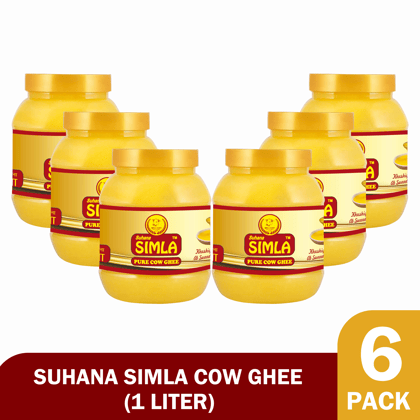 Suhana Simla Premium 1 Liter Danedar Cow Ghee | Pure Cow Ghee (PACK OF 6)