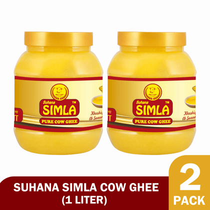 Suhana Simla Premium 1 Liter Danedar Cow Ghee | Pure Cow Ghee (PACK OF 2)