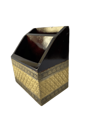 WOODEN BRASS DESIGN NEWS PAPER HOLDER HOME DECOR