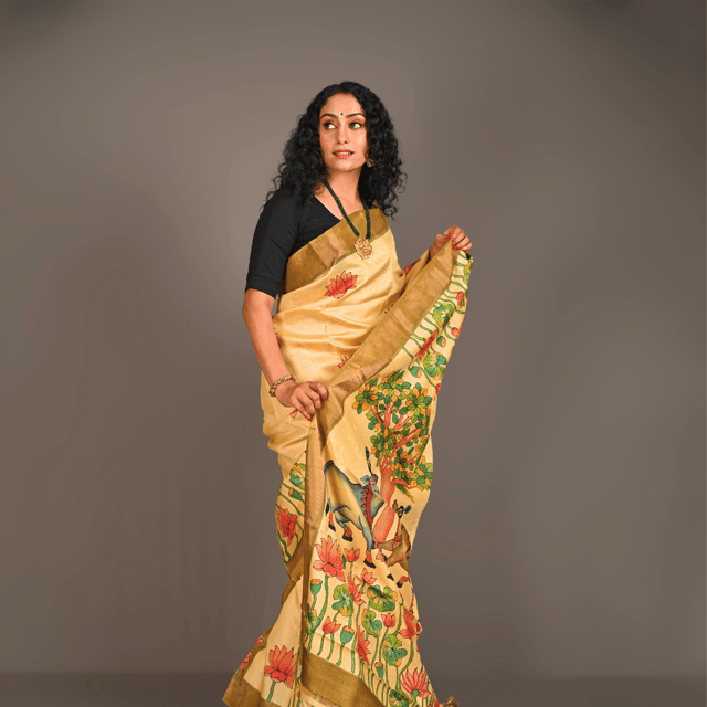 Exclusive Rani Pink Banglori Handloom Raw Silk Saree | Weaver Saga