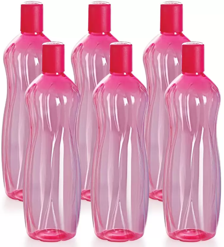 Sipwell 1000 ml Bottle  (Pack of 6, Pink, Plastic)