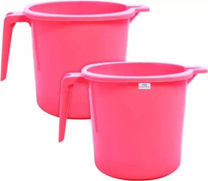 Home Plastic Bath Mug  (Pink 2)