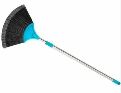 Broom with Long Stainless Steel Rod and Extendable Cobweb Cleaner Stick Handle Brush Use in Fan, Ceiling, and Roof Cleaning - Multicolor Nylon Dry Broom  (Multicolor)