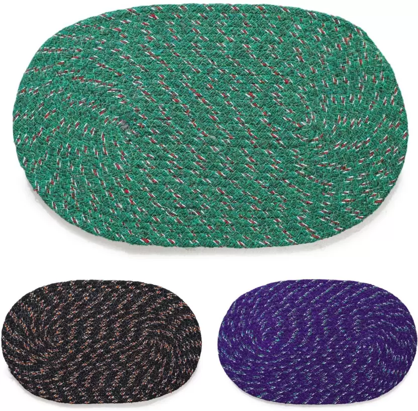 ecor Cotton Door Mat  (Multicolor, Small, Pack of 3)