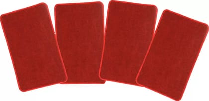 Walas Cotton Door Mat  (Red, Large, Pack of 4)