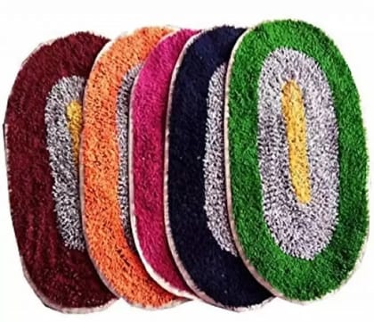 creation Cotton Door Mat  (Multicolor, Red, Green, Blue, Medium, Pack of 5)