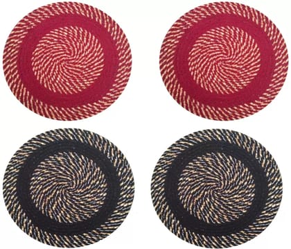 7 Stars Cotton Door Mat  (Red, Black, Multicolor, Medium, Pack of 4)