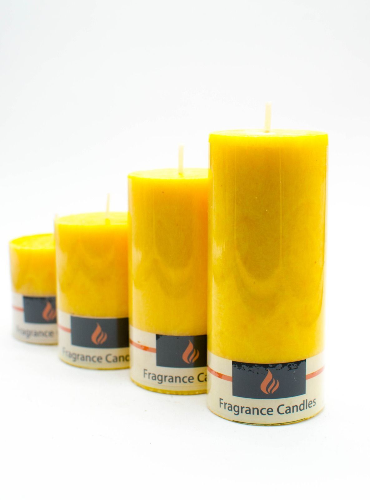 Auradecor Set of 4 Pillar Candles Marble Finish Vanilla Fragrance (Size 2*2,  2*3,  2*4 and  2*6 Inch)