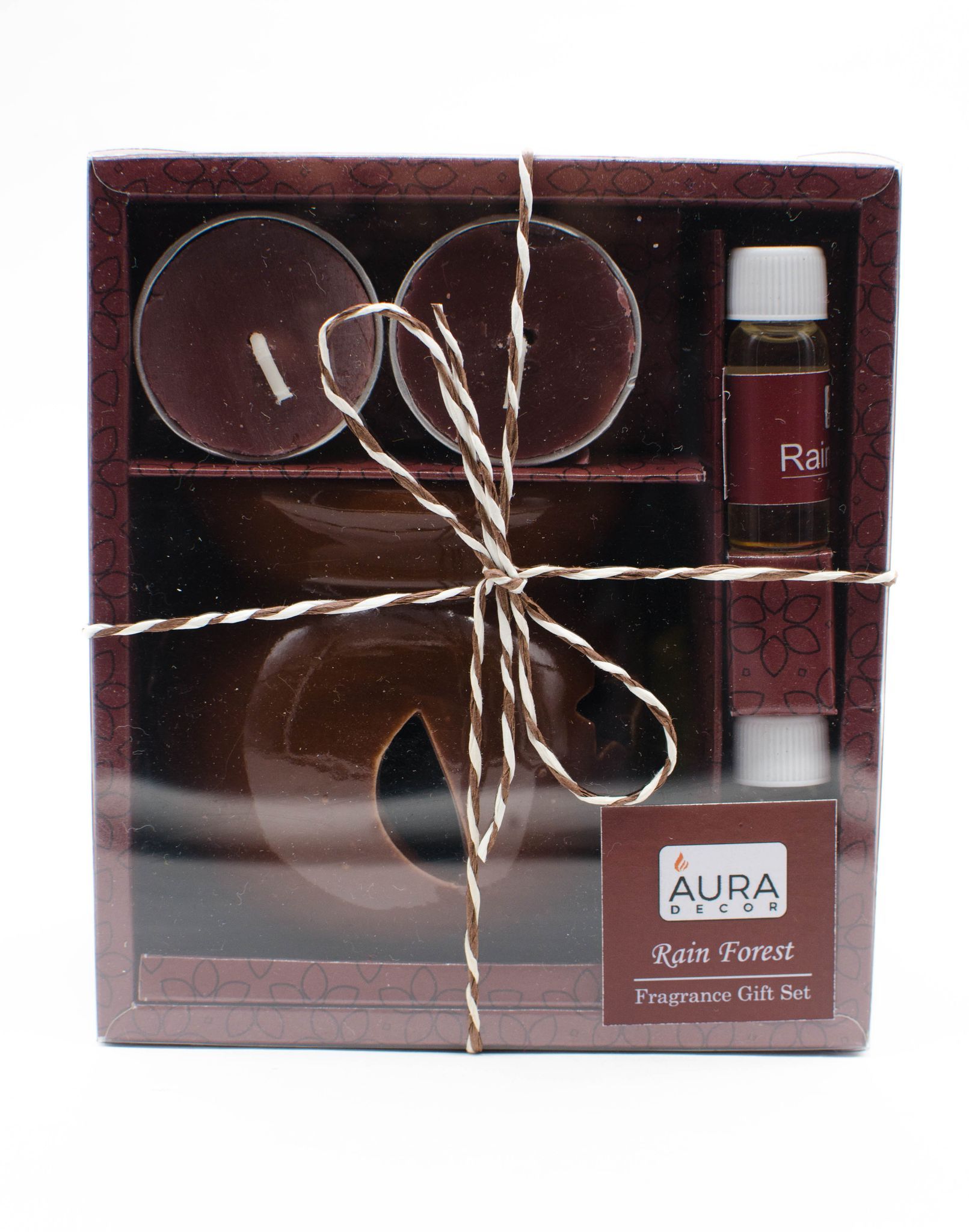 AuraDecor Jasmine GS-02 Diffuser Gift Set: Includes Tealight and Aroma Oil (Pack of 1)