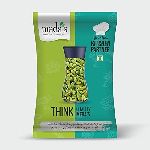 Meda�s 100% Natural Green Cardamom (Elaichi) | 8mm | Premium | 100 Grams (50 grams x 2)