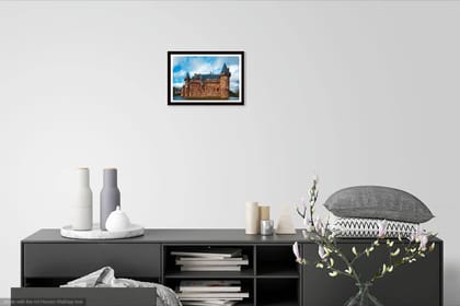 Beautiful framed Scenery of Castle ,For Gifting And Home & office Decor Framed Under Glass With Wooden Frame Size 12X18 Inches