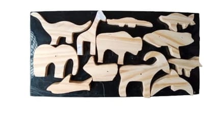 Color World Express Set of 12 Handmade Wooden Animals Set