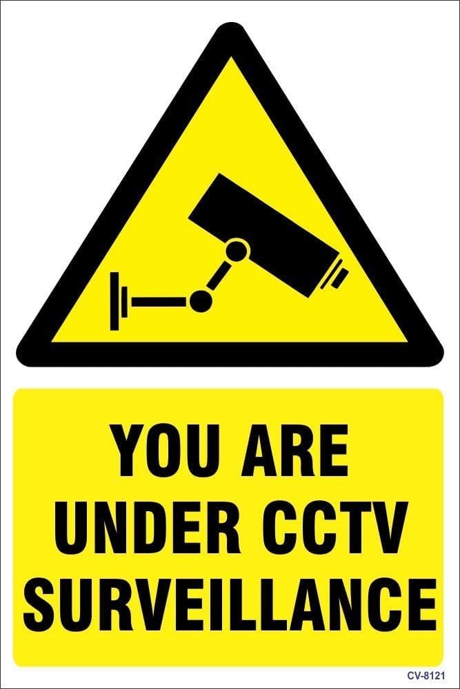 CCTV Warning Vinyl Label (Size 11x8 Inches)