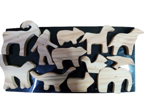 Celsiana Handicraft Set of 12 Wooden Handmade Animals