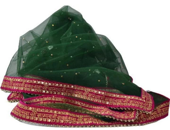 Mamta Collections wedding Dupatta | Embroidered Georgette | Women Dupatta |Green