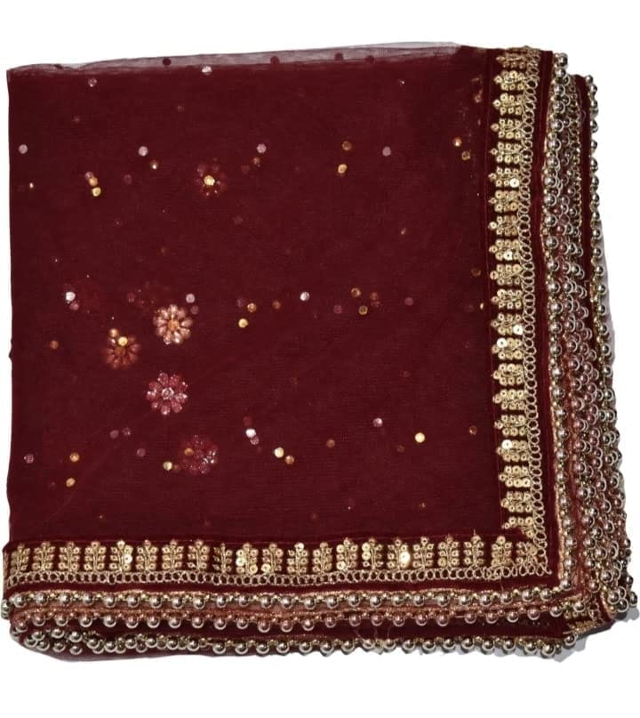 Mamta collection maroon net dupatta