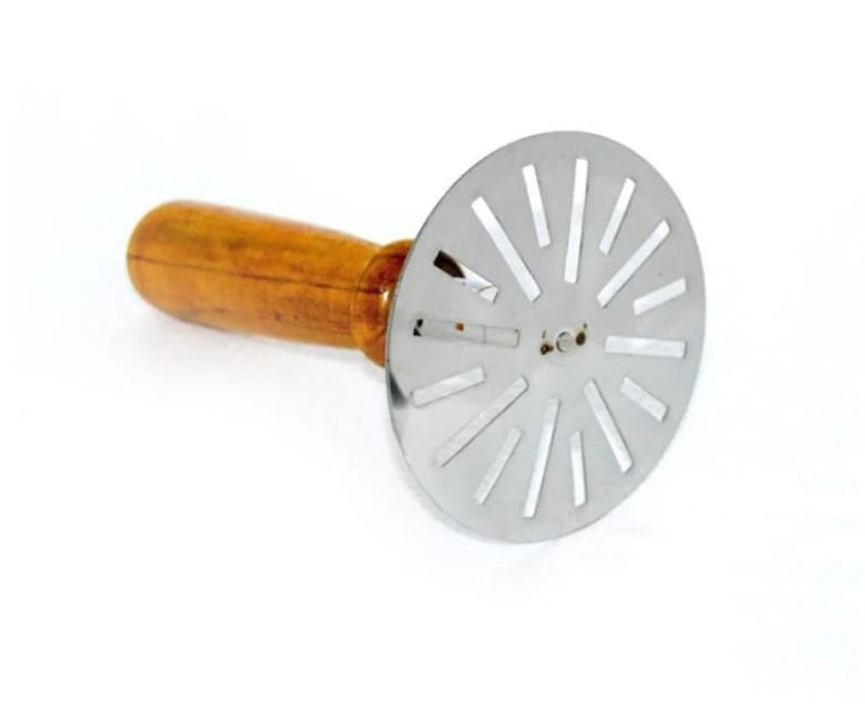 STAINLESS STEEL POTATO MASHER, PAV BHAJI MASHER WITH WOODEN HANDLE