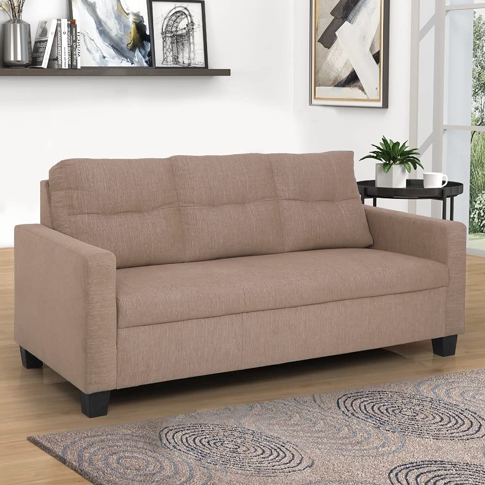 Ease Fabric Sofa (Brown, 3 Seater)