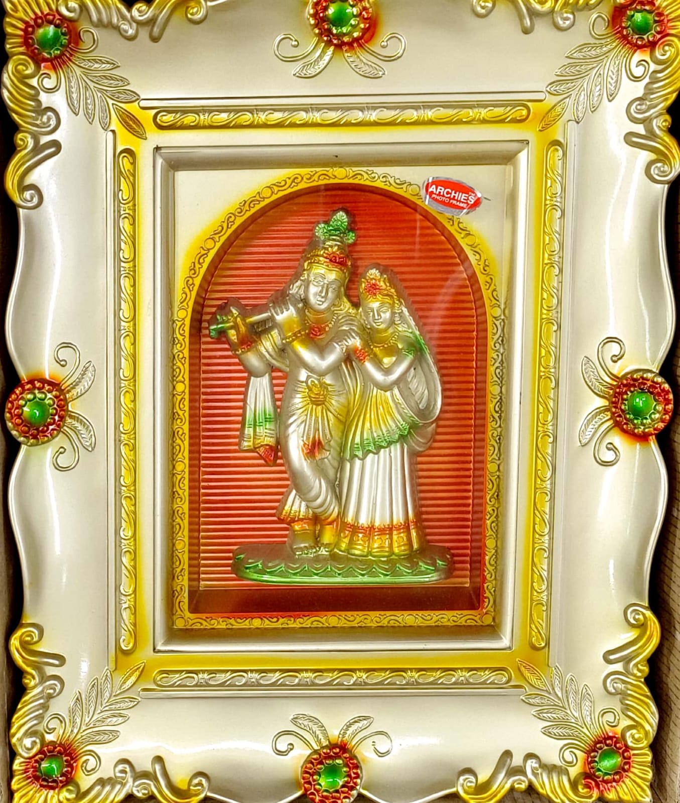 Brass Radha Krishna with Peacock Gift