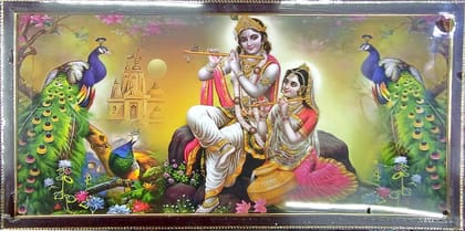 Darsh Craft Radha Krishna Ji PPB621 Digital Reprint 12 inch x 9 inch Painting  (With Frame)