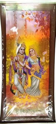 Multicolor 8 Feet Fiberglass Radha Krishna Statue