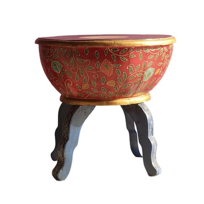 Girish Handicrafts Wooden Decorative Rajastani Hand Painted Elephant Stool | Rajasthani Home Decor Handicrafts | Home Decorative Items in Living Room, Bedroom | Showpiece Gifts (Multicolor B)