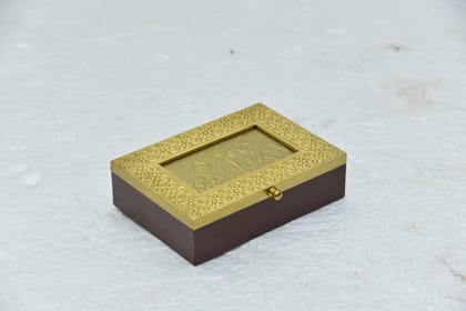 Wooden Jewellery box with brass