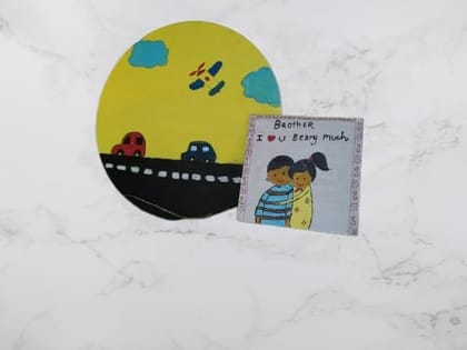 Rakhi Gift Combo Pack of 2 in MDF Board