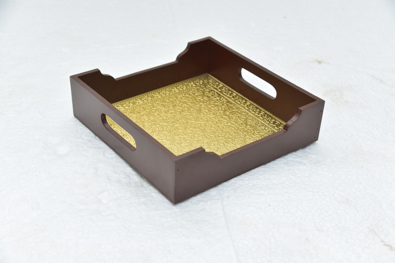 Wooden and Brass 10X10 Tray