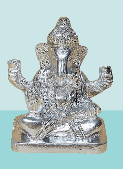 Silver Metal Ganpati Idol