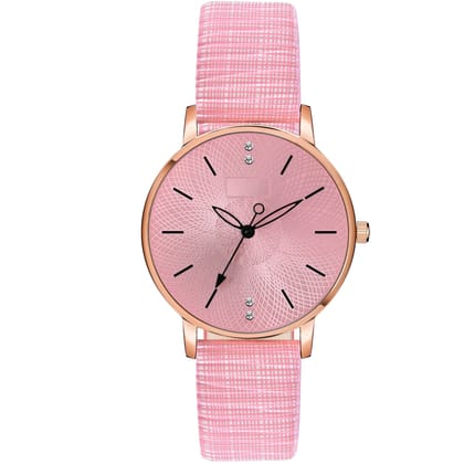 Loretta MT-314 Pink Leather Belt Slim Dial Women & Girls Watch