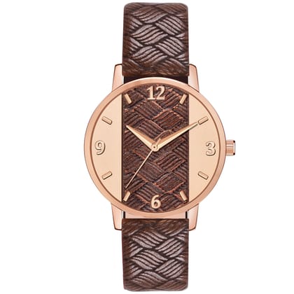 Loretta MT- 400 Brown Leather Belt Slim Dial Women & Girls Watch