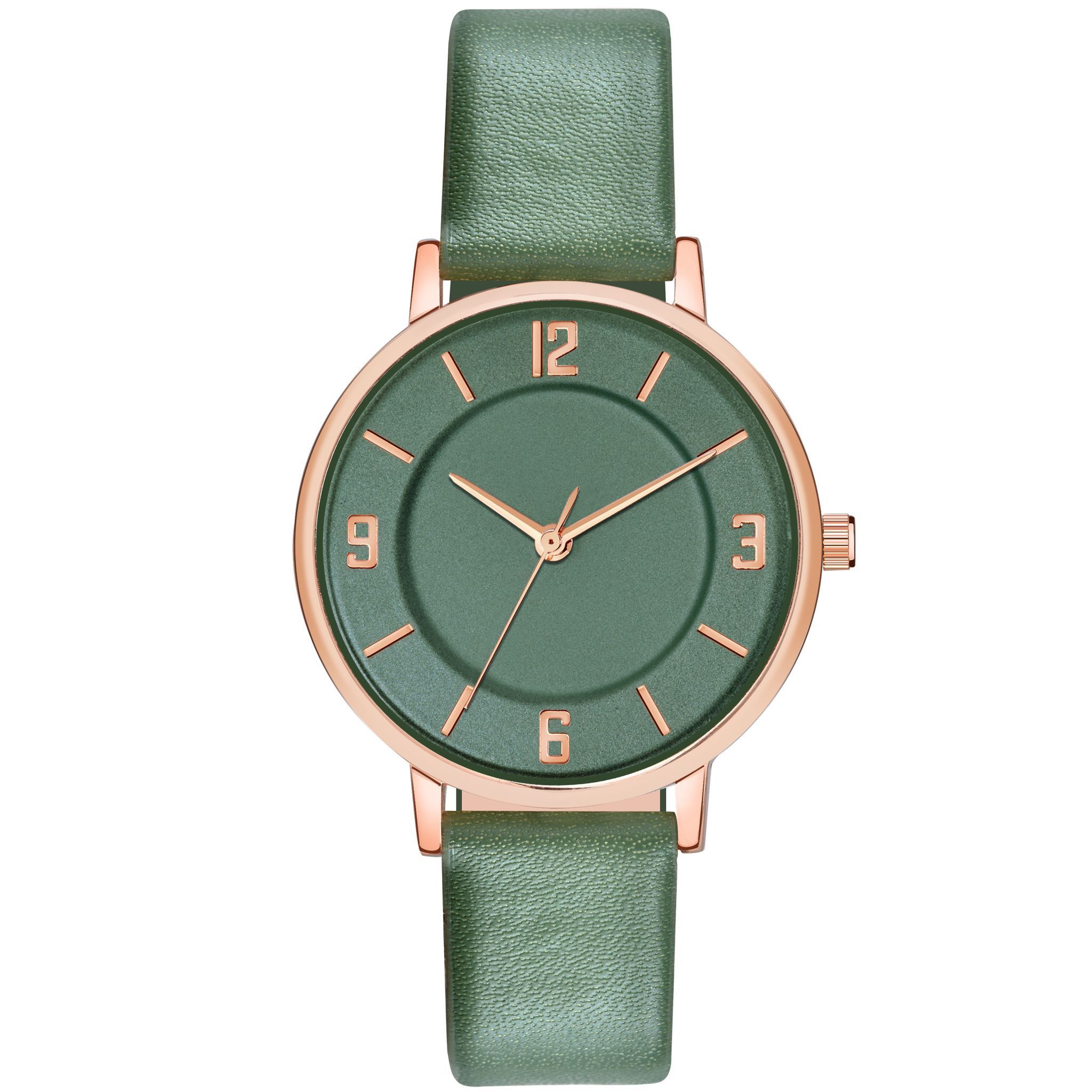 Loretta MT-393 Green Leather Belt Slim Dial Women & Girls Watch