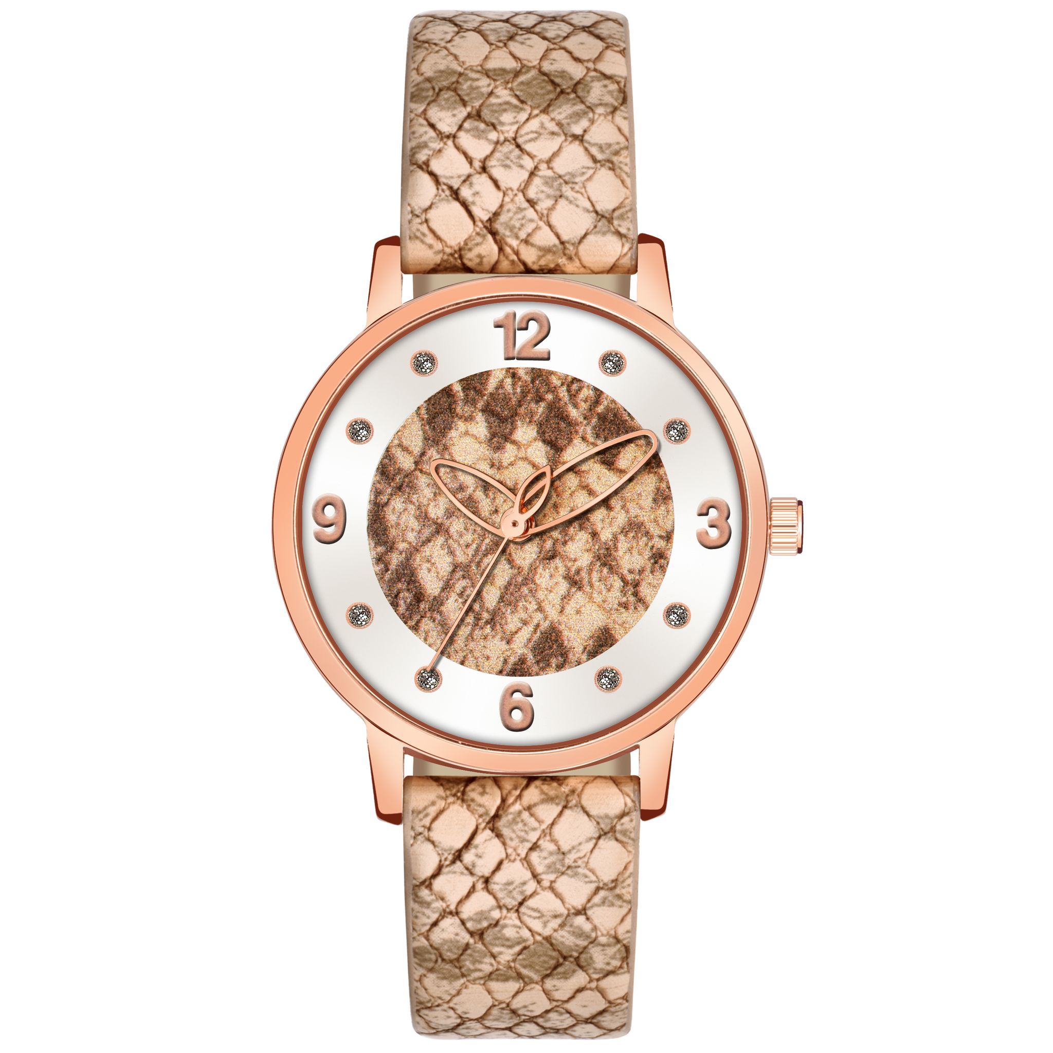 Loretta MT-362 Beige Leather Belt Slim Dial Women & Girls Watch