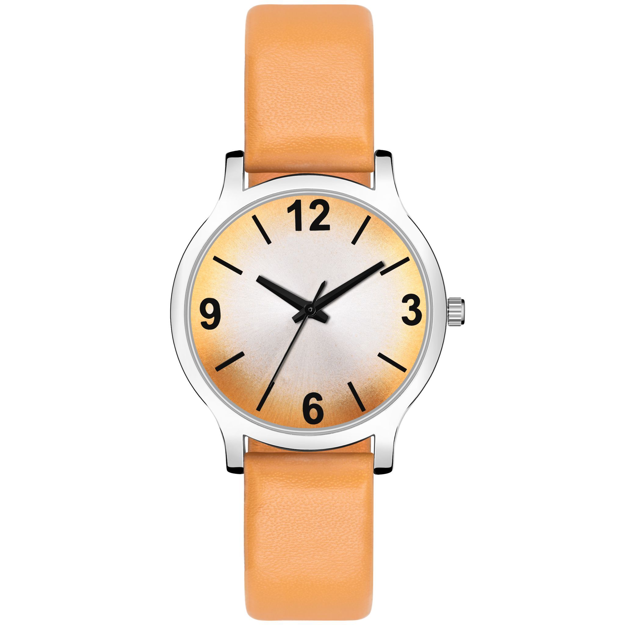 Loretta MT-354 Orange Leather Belt Slim Dial Women & Girls Watch