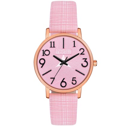 Loretta MT-348 Pink Leather Belt Slim Dial Women & Girls Watch