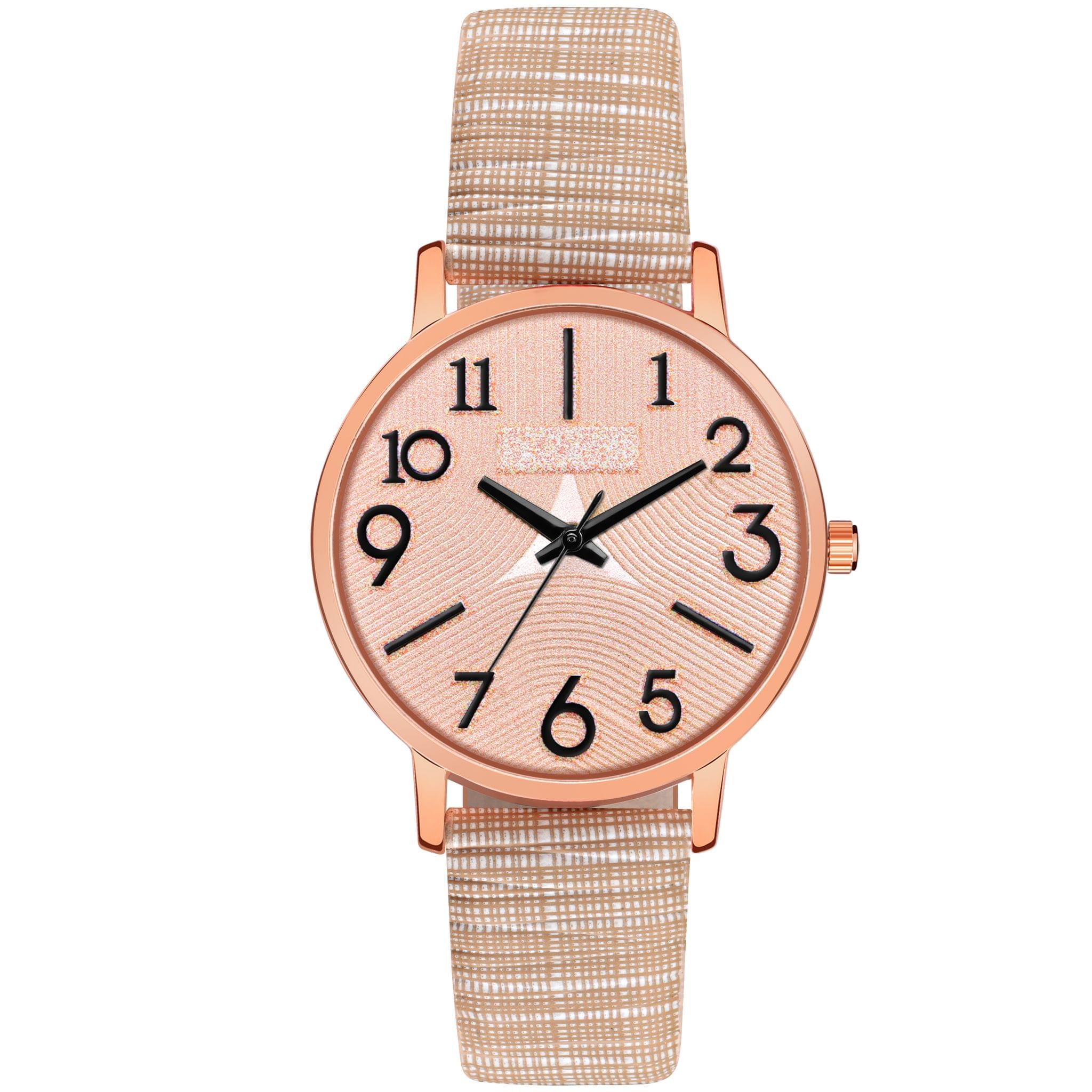 Loretta MT-349 Peach Leather Belt Slim Dial Women & Girls Watch