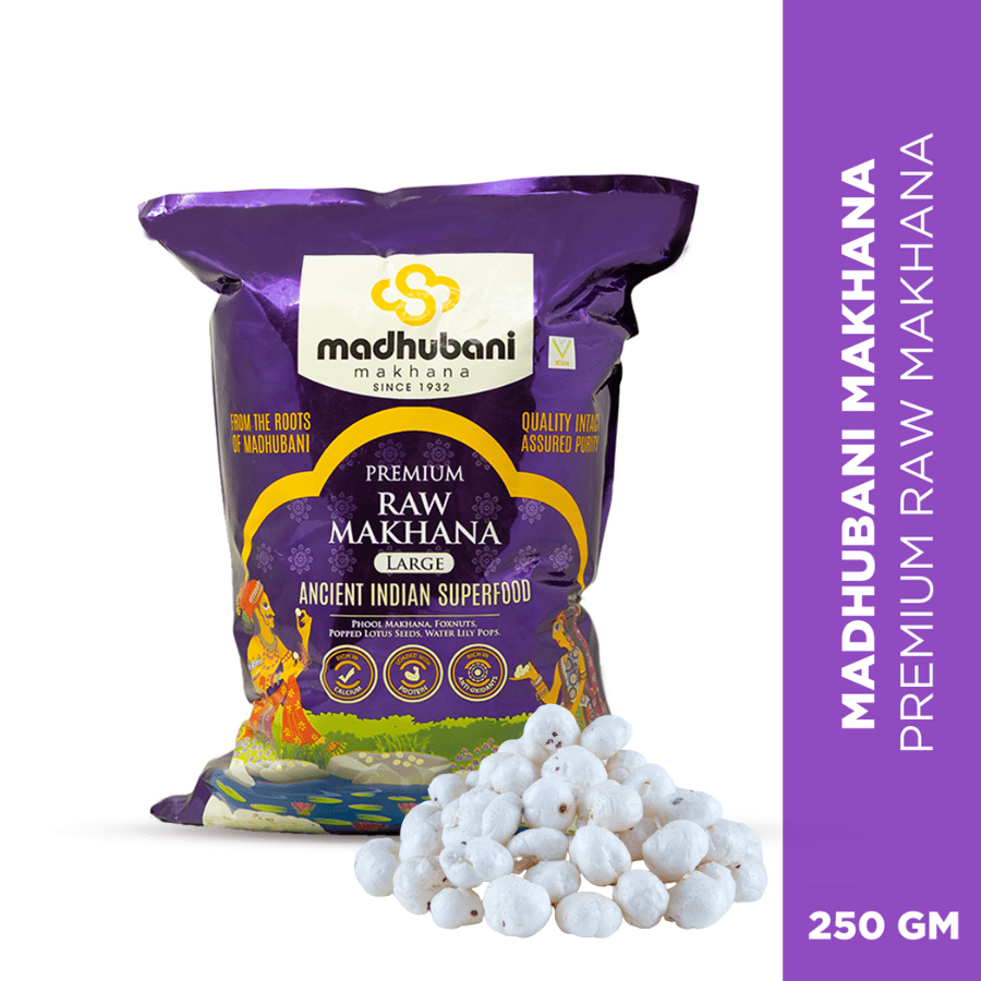 Madhubani Makhana |  Premium Raw Plain Phool Makhana | Large Size | 5+ PURPLE