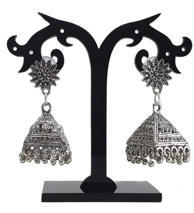 IRENES Antique Silver Oxidized Jhumki