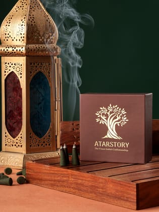 ATARSTORY Garden Essential Natural Incense Dhoop Cones | Best Fragrances for Pooja, Rituals & Special Occassions | Sulpher & Charcoal Free 100% I Meditation Cones with Ceramic Holder (40 Cones)