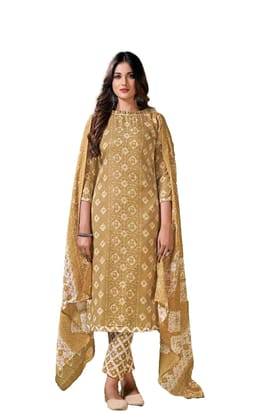 Pakistani Design Women's Lawn Cotton Printed Unstitched Salwar Suit Material (TUSCAN SUN)
