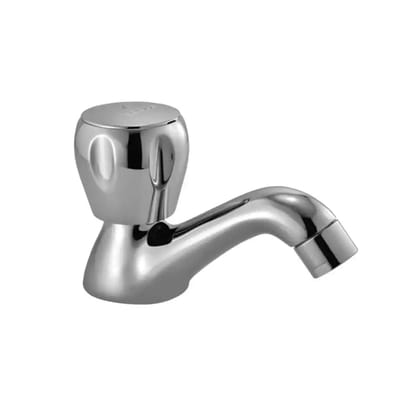 Pillar Cock TAP FAUCET for bathroom sink SILVER